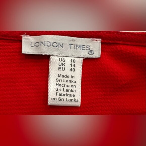 NWT LONDON TIMES T6099M V Neck Cap Sleeve A-Line Dress Size 10 - Picture 7 of 13